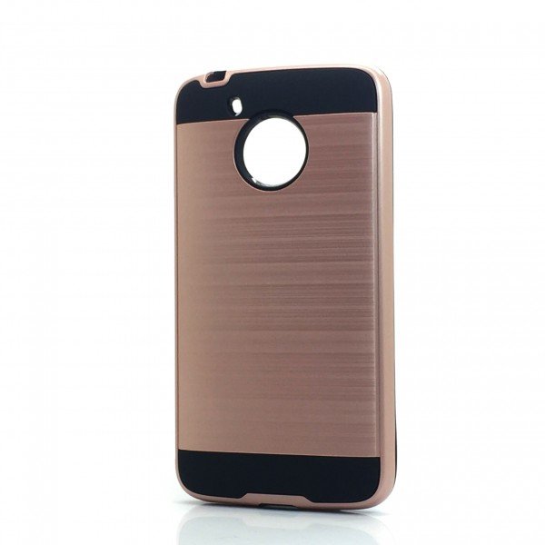 Wholesale Motorola Moto E4 Armor Hybrid Case (Rose Gold)